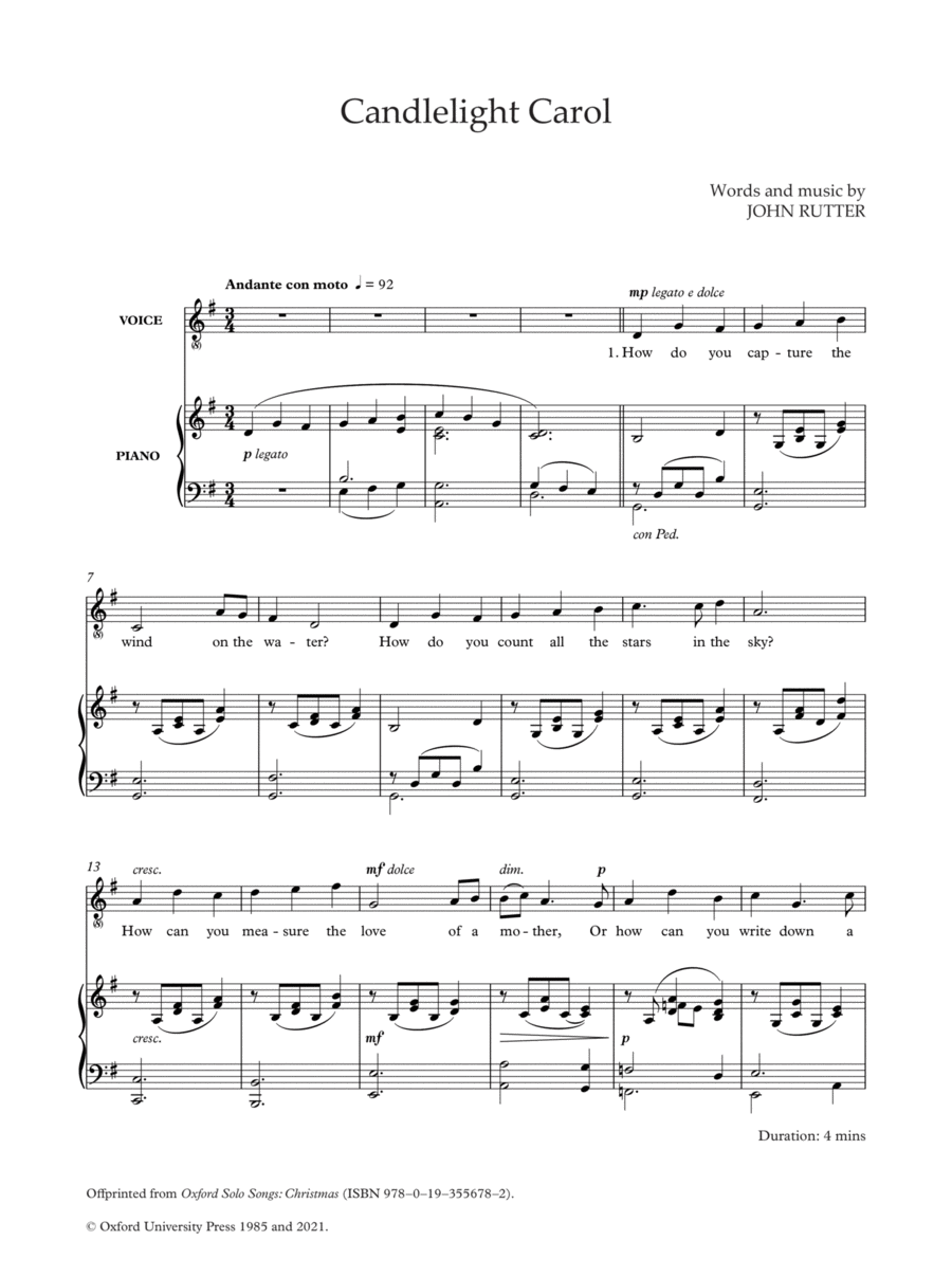 Candlelight Carol High Voice scores gallery preview page 1