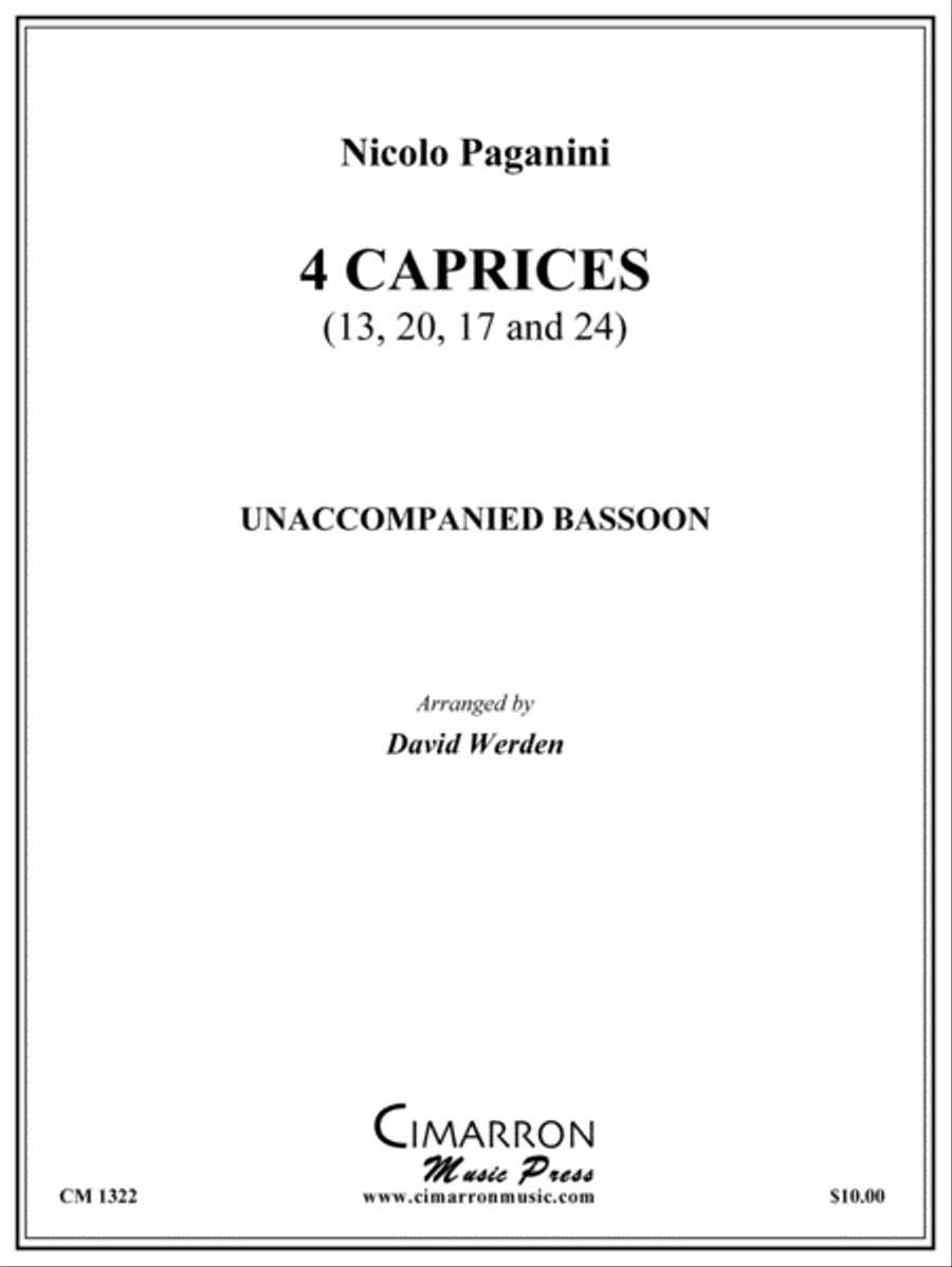 Four Caprices Bassoon Solo scores gallery preview page 1