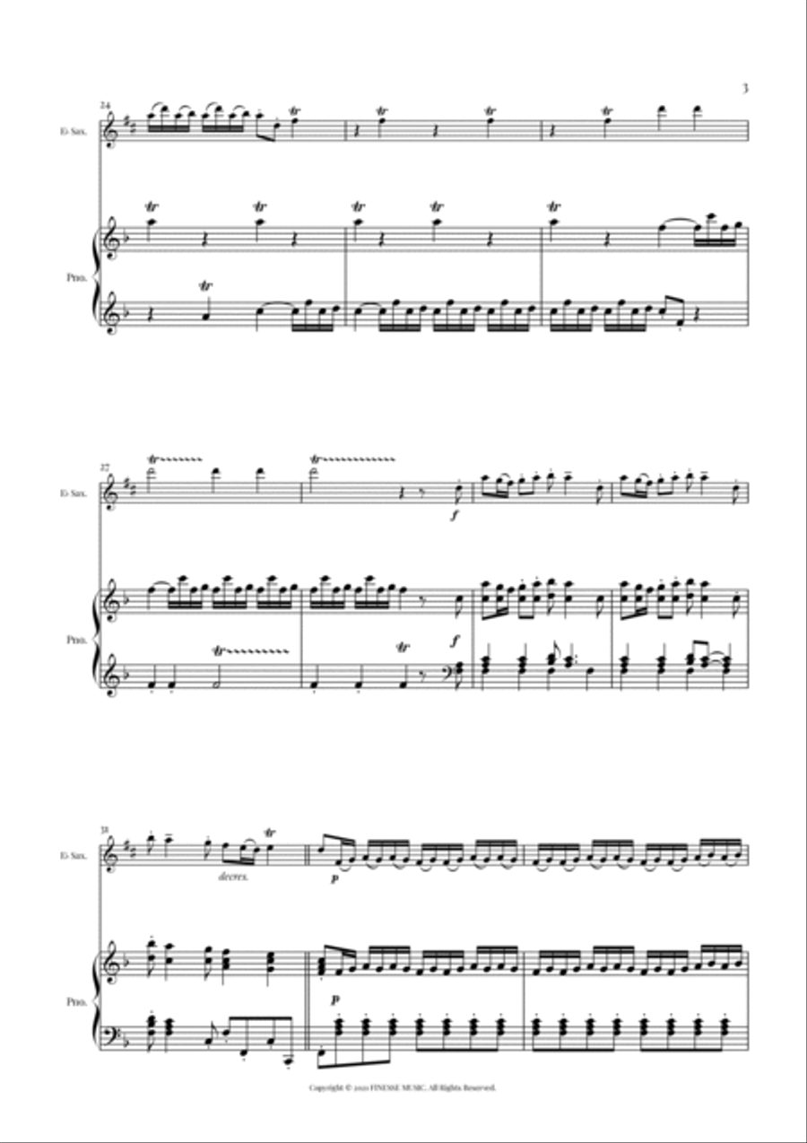 DUET Four Seasons Spring (Allegro) for Eb SAX and PIANO F Major by