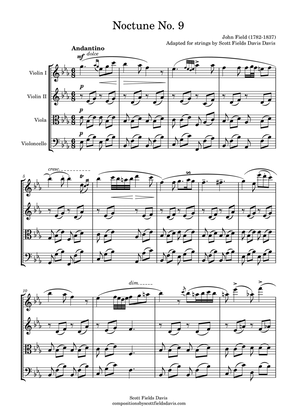 Nocturne No. 9 by John Field, transcribed and adapted for string quartet by Scott Fields Davis