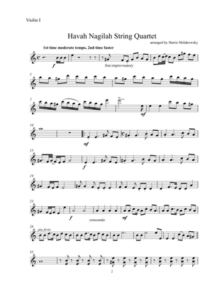 Havah Nagilah String Quartet Arrangement