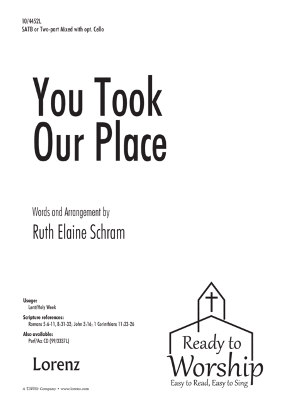 You Took Our Place 4-Part scores gallery preview page 1