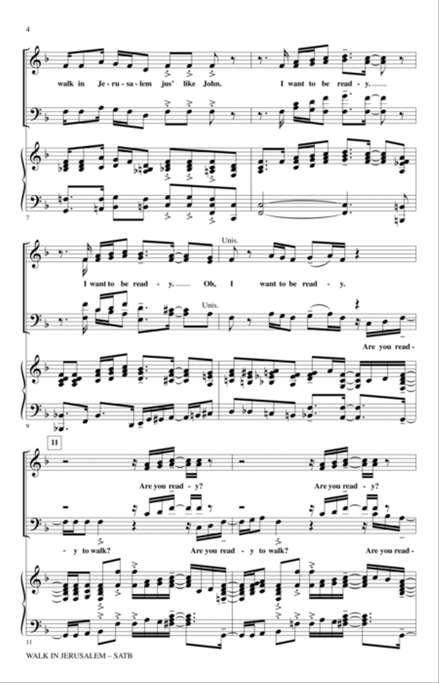 Walk In Jerusalem 4-Part scores gallery preview page 2