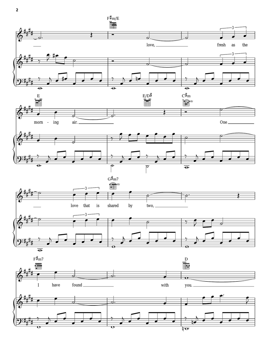 Evergreen (Love Theme from A Star Is Born) Piano, Vocal, Guitar scores gallery preview page 2