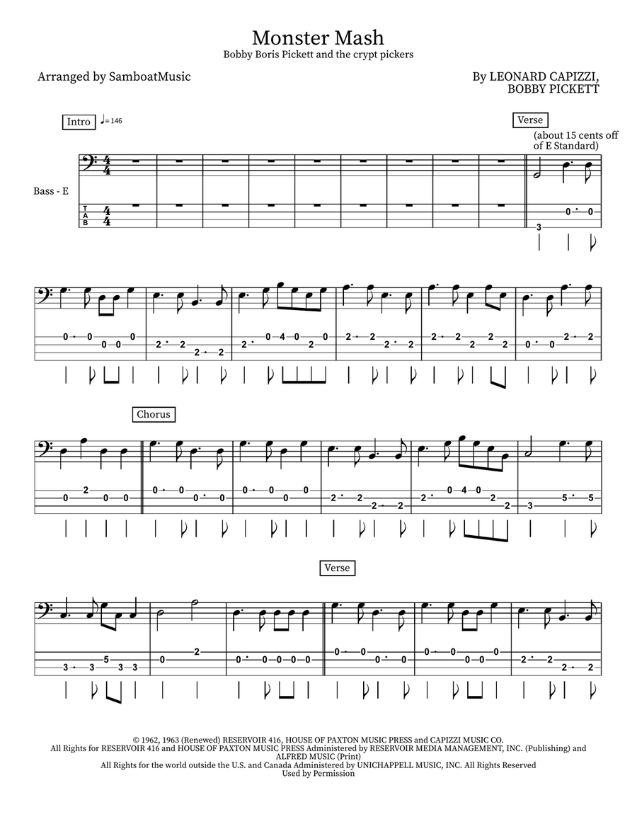 Monster Mash Acoustic Guitar scores gallery preview page 1
