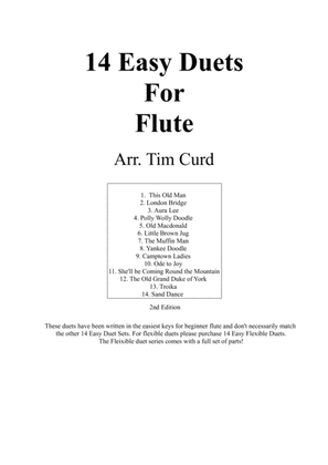 Book cover for 14 Easy Duets for Flute
