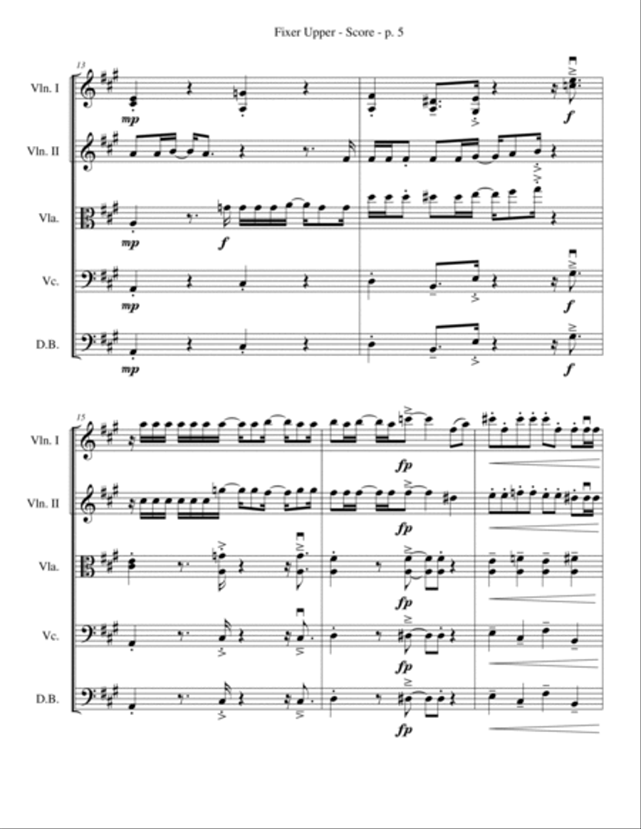 Fixer Upper String Quartet scores gallery preview page 5