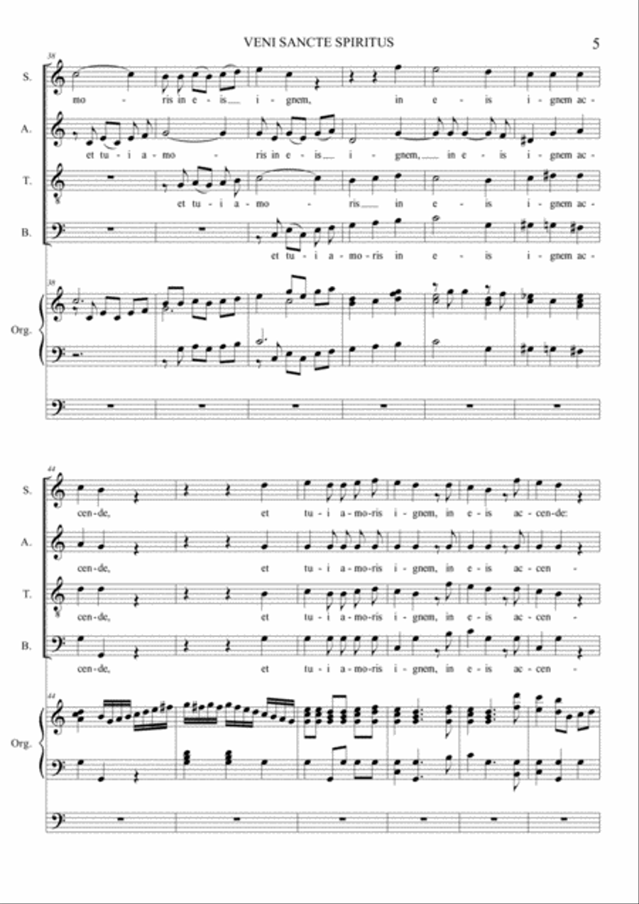VENI SANCTE SPIRITUS - ALLELUIA - Mozart - K47 - For SATB Choir and Organ 3 staff VENI SANCTE SPIRITUS - ALLELUIA - Mozart - K47 - For SATB Choir and Organ 3 staff 4-Part scores gallery preview page 5