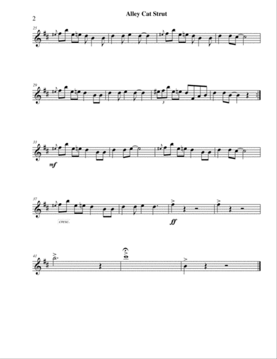 Alley Cat Strut - B Flat Clarinet and Piano Jazz Ensemble scores gallery preview page 4