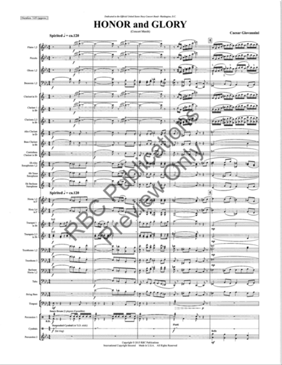 Honor And Glory Honor And Glory Concert Band scores gallery preview page 3