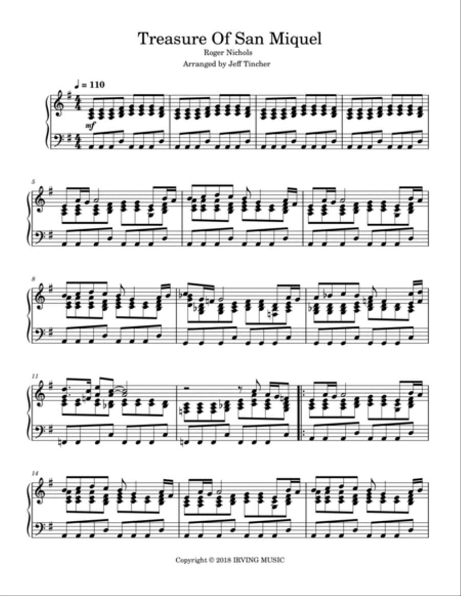 Treasure Of San Miquel Treasure Of San Miquel Piano Solo scores gallery preview page 2