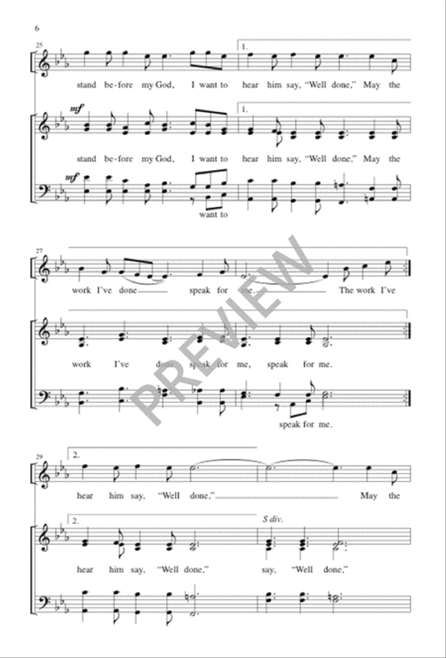 May the Work I've Done Speak for Me 4-Part scores gallery preview page 6