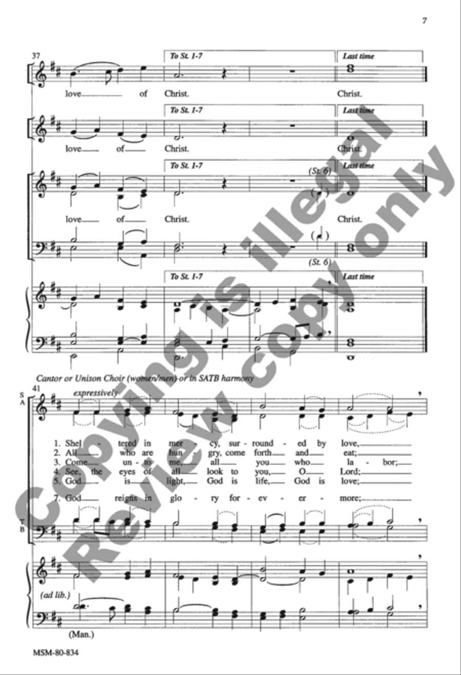 Though We Are Many, In Christ We Are One 4-Part scores gallery preview page 7