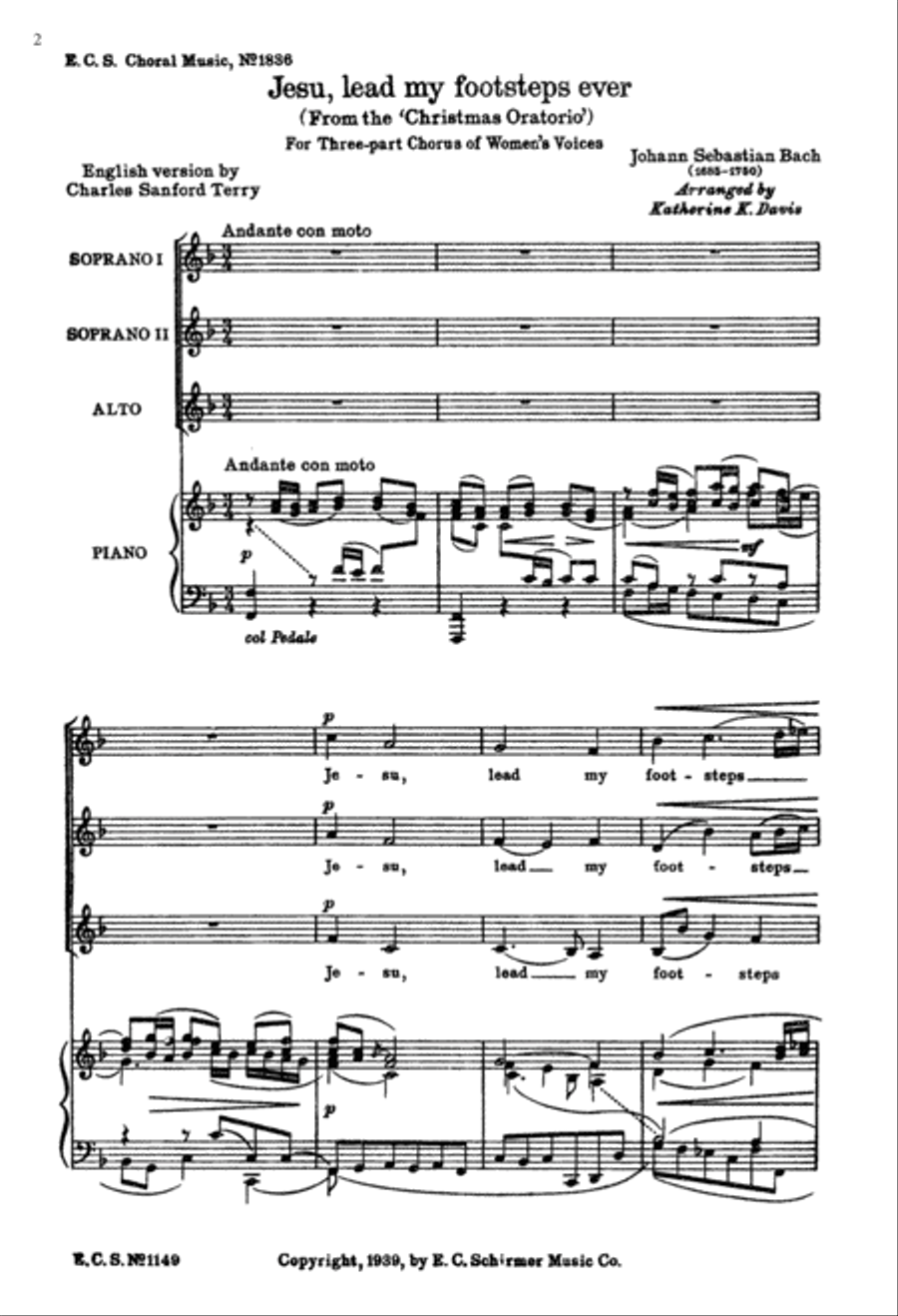 Christmas Oratorio: Jesu, Lead My Footsteps Ever SSA scores gallery preview page 2