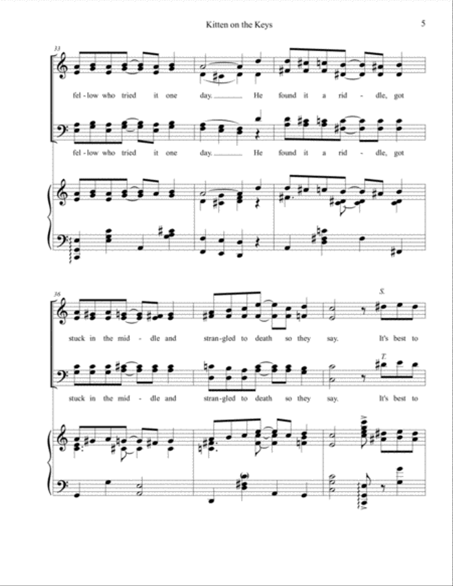 Kitten on the Keys 4-Part scores gallery preview page 5
