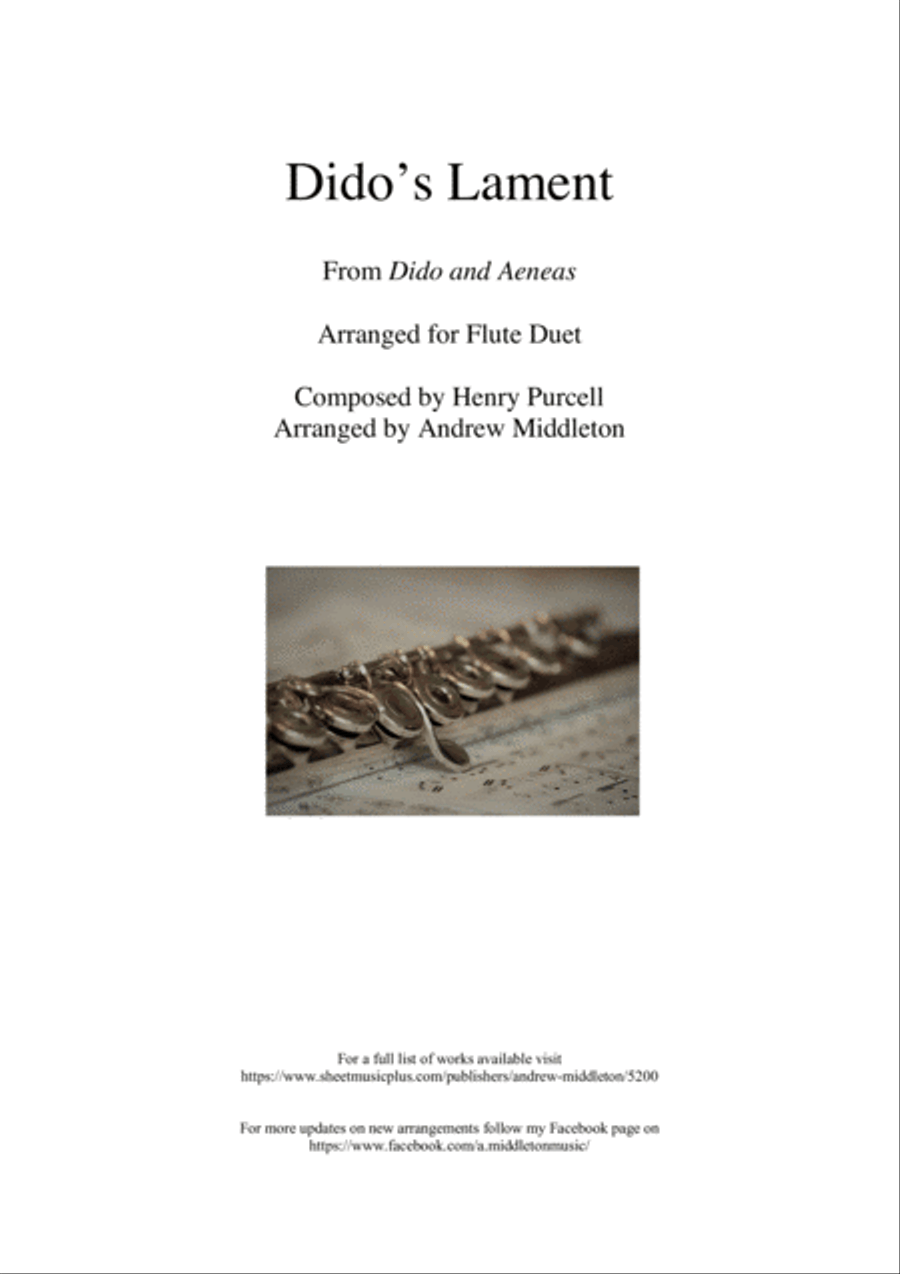 Dido's Lament arranged for Flute Duet Flute Duet scores gallery preview page 1