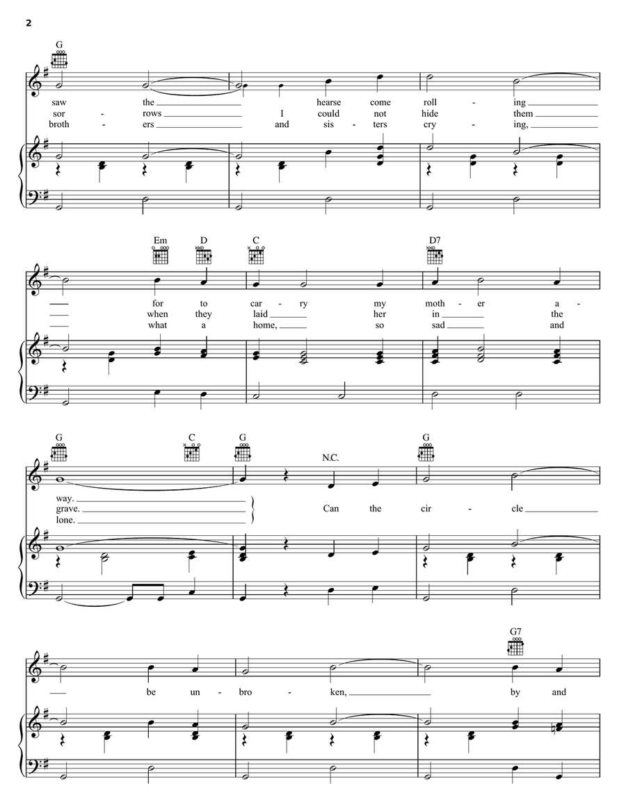 Can The Circle Be Unbroken (Will The Circle Be Unbroken) Piano, Vocal, Guitar scores gallery preview page 2
