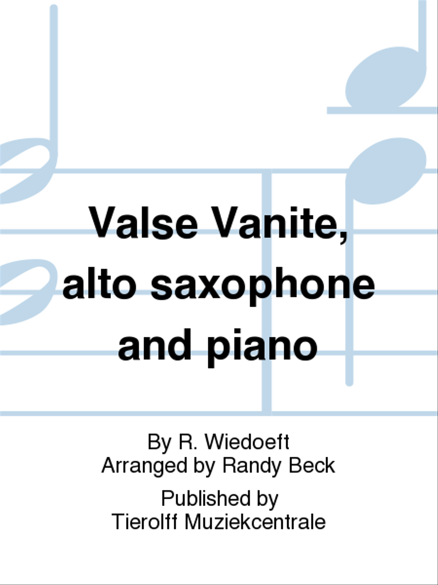 Valse Vanité, Alto Saxophone & Piano Alto Saxophone scores gallery preview page 1