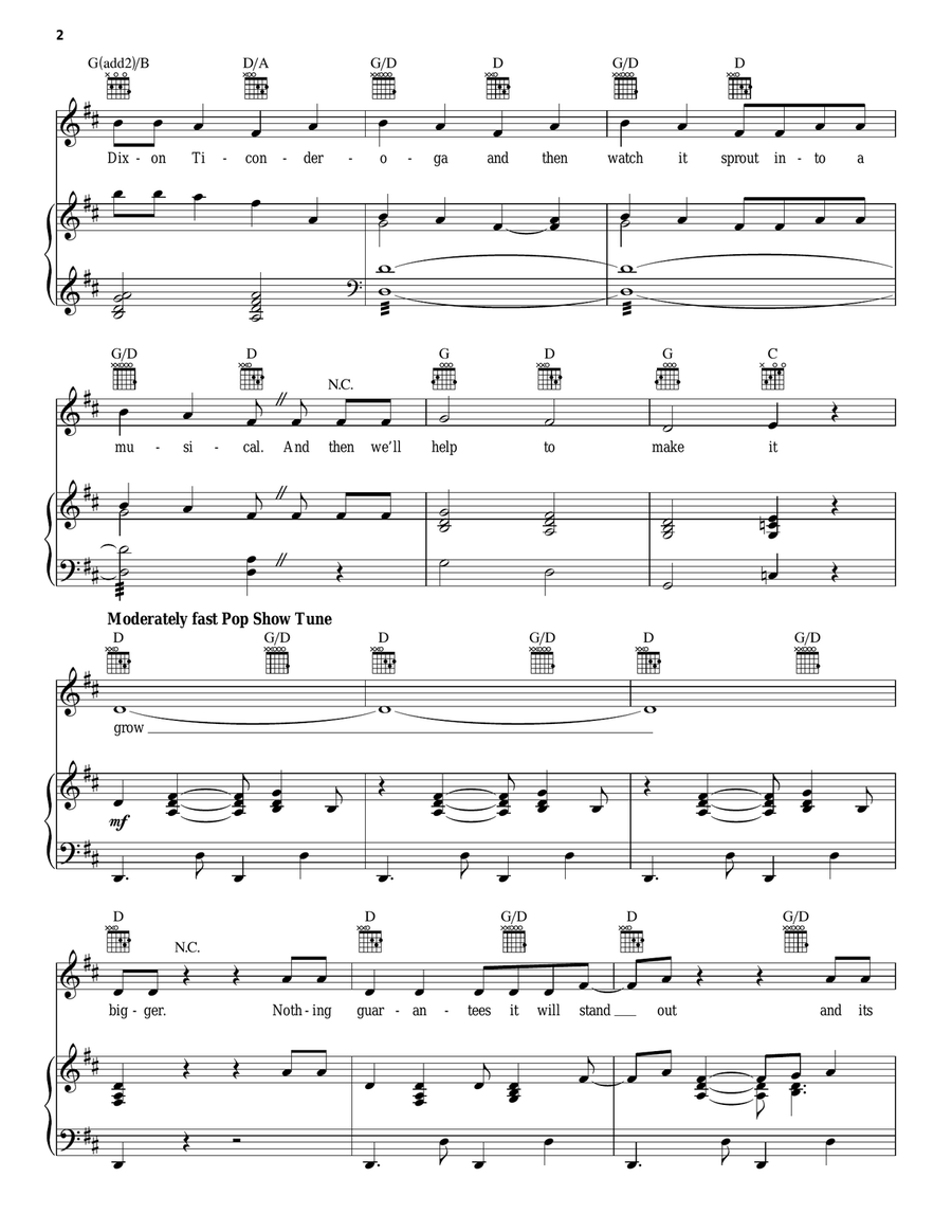 Untitled Opening Number Piano, Vocal, Guitar scores gallery preview page 2