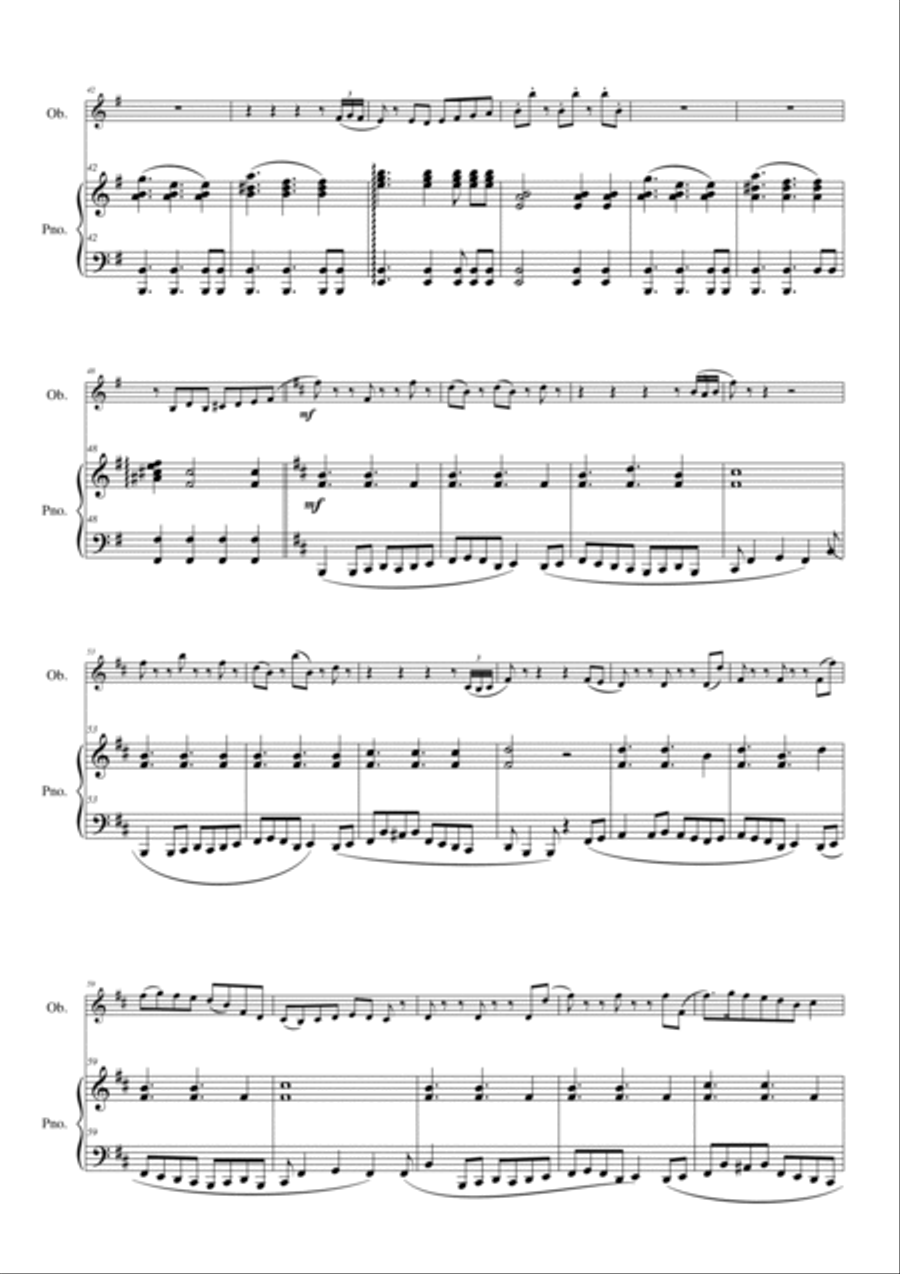 Folk Song Snapshots for Oboe and Piano Woodwind Duet scores gallery preview page 3