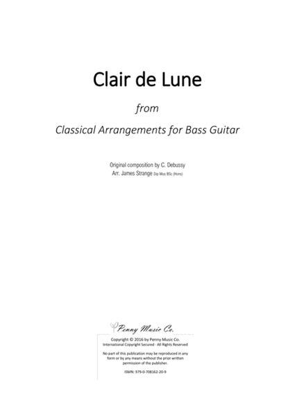Debussy's "Clair de Lune" for solo Bass Guitar image number null