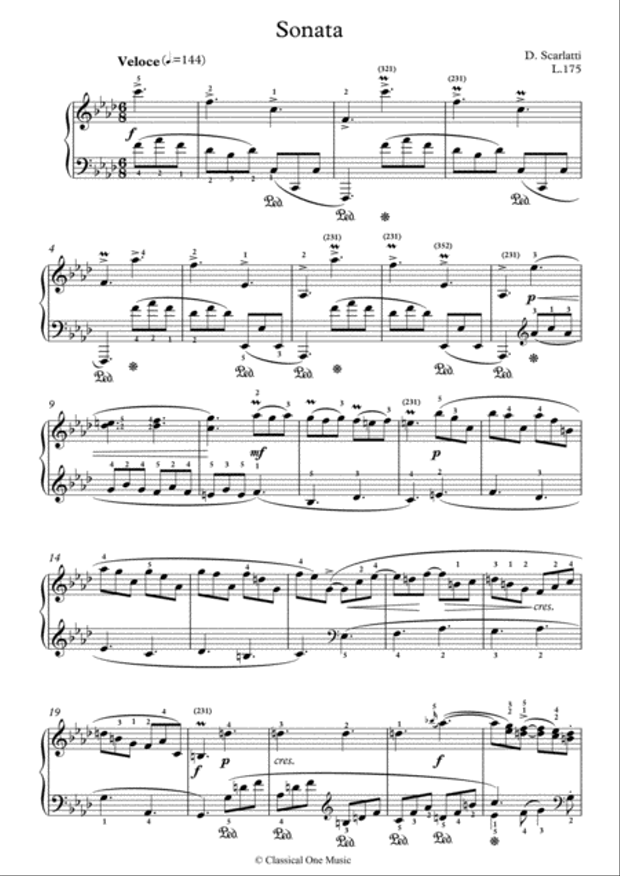 Scarlatti-Sonata in f-minor L.175 K.387(piano) Piano Solo scores gallery preview page 2