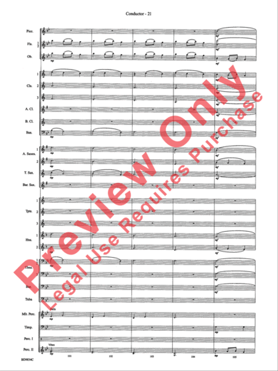 Fantasia for Christmas (based on The Ukrainian Bell Carol) Concert Band scores gallery preview page 24