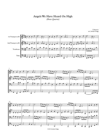 Angels We Have Heard On High (Brass Quartet) image number null