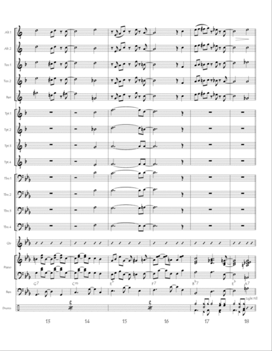Cancion del Diablo Azul (digital print) Jazz Ensemble scores gallery preview page 3