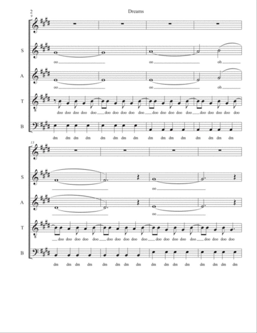 Dreams 4-Part scores gallery preview page 2