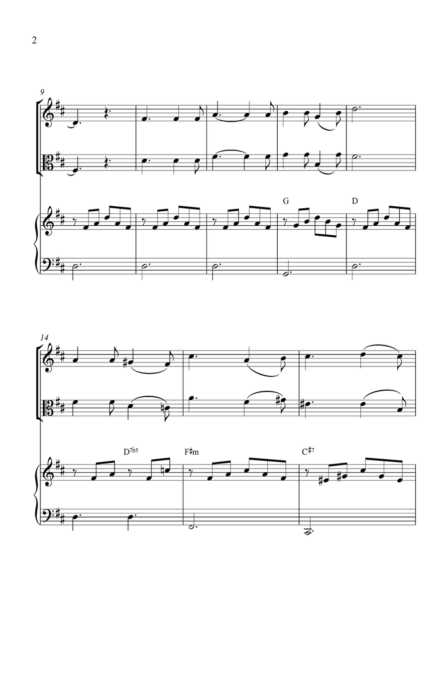 O Holy Night String Duet scores gallery preview page 2