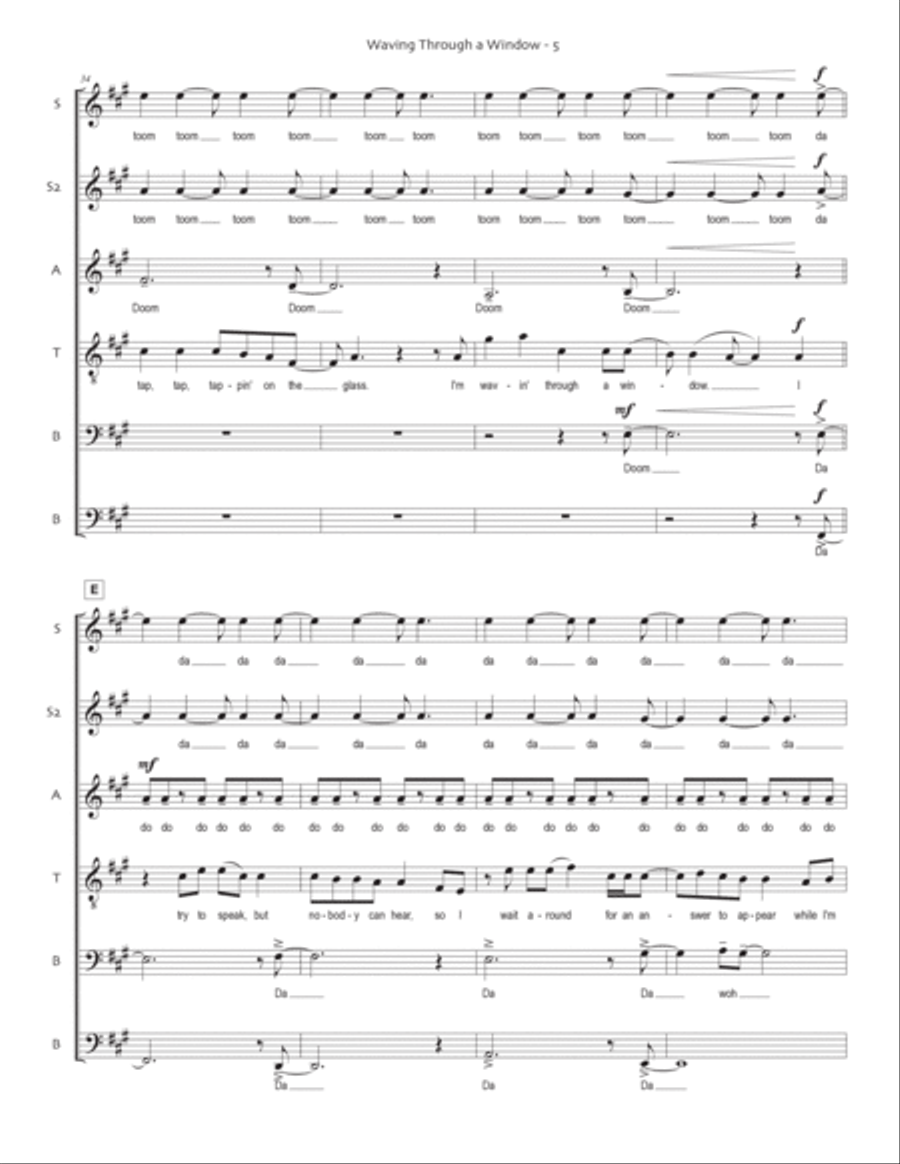 Waving Through A Window Divisi scores gallery preview page 6