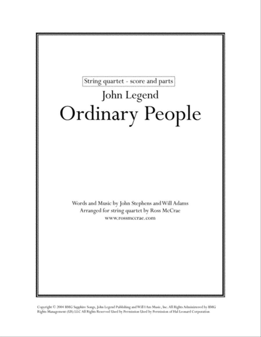 Ordinary People String Quartet scores gallery preview page 1