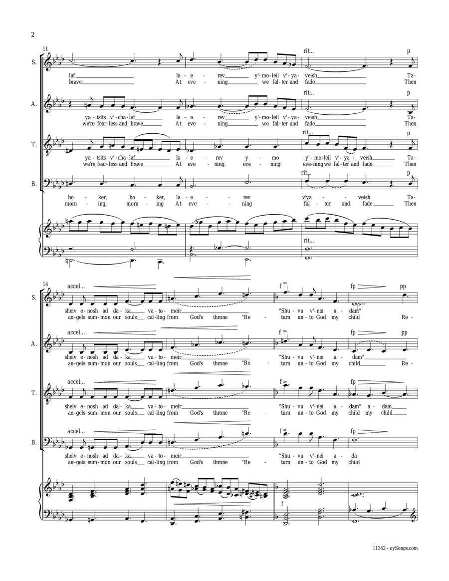 Adonai Mah Adam 4-Part scores gallery preview page 2