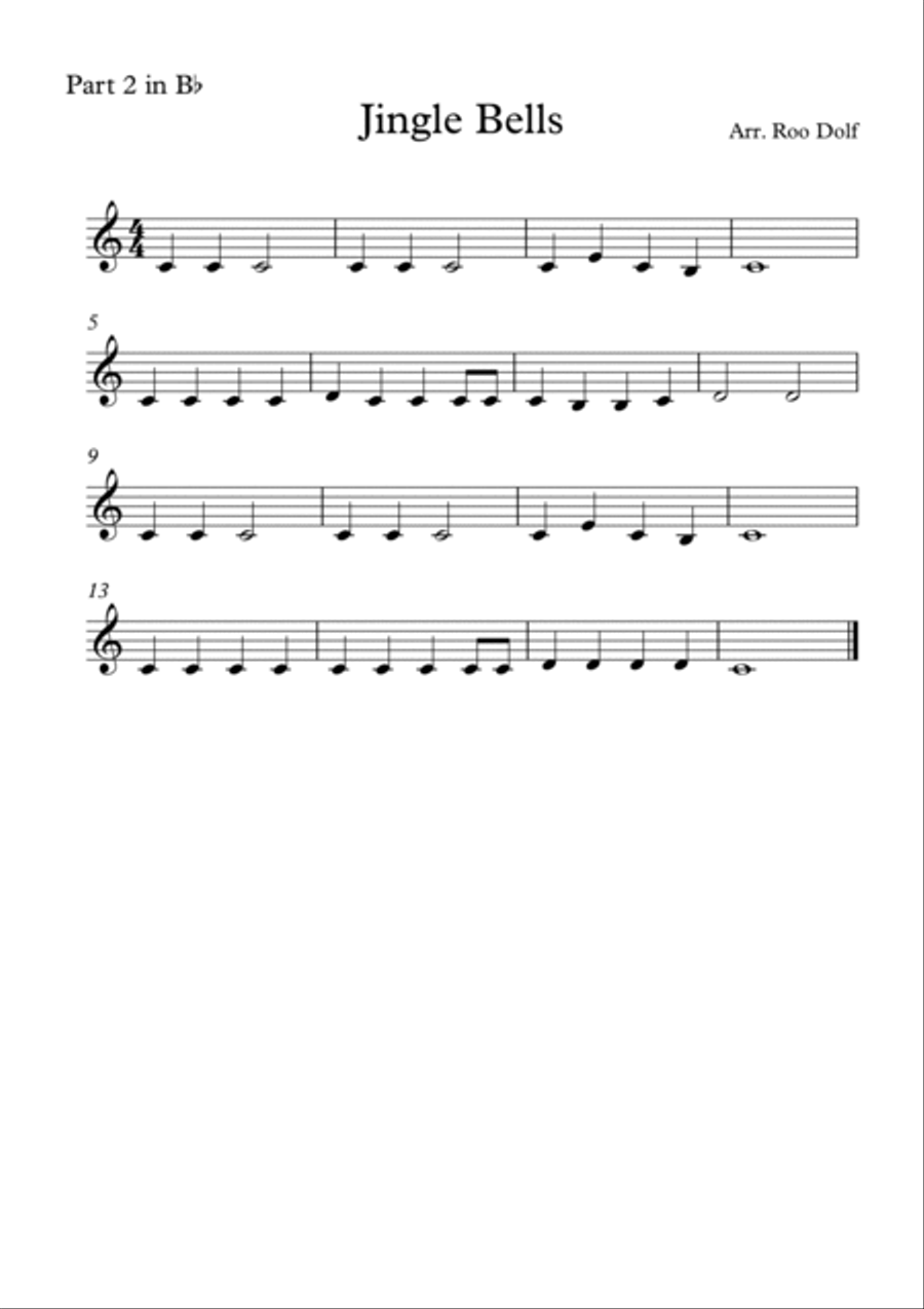 Jingle Bells, for Beginner Brass