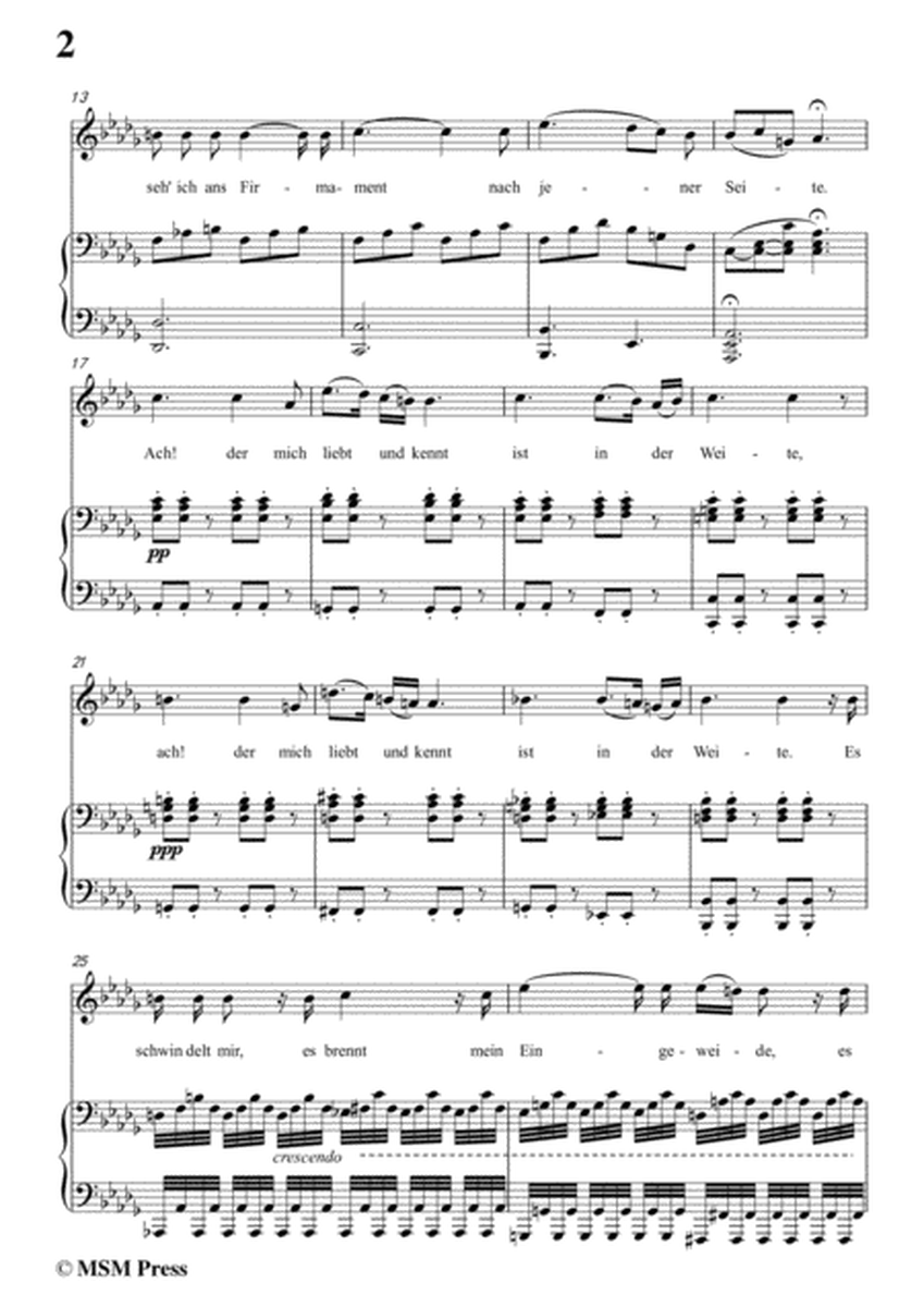 Schubert-Lied der Mignon (earlier Version 2),from 4 Gesänge aus 'Wilhelm Meister',in b flat minor image number null