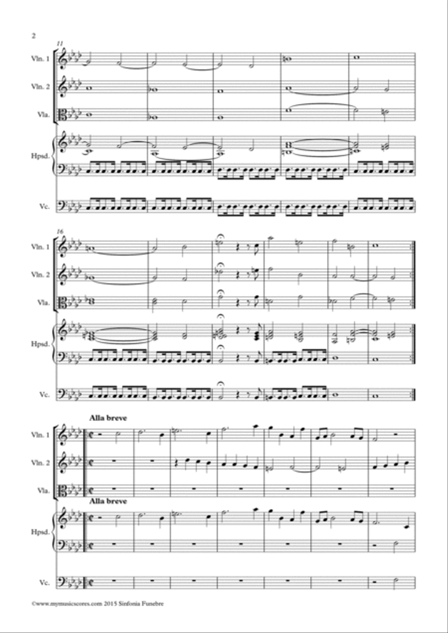 Locotelli Sinfonia Funebre for String Orchestra Full Orchestra scores gallery preview page 3