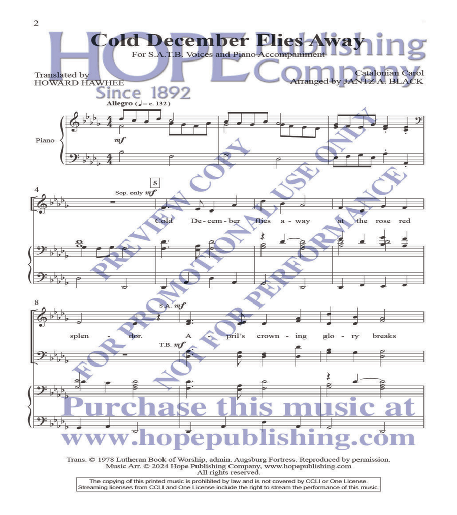 Cold December Flies Away Cold December Flies Away 4-Part scores gallery preview page 2