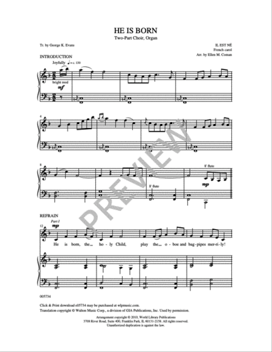 He is Born 2-Part scores gallery preview page 10