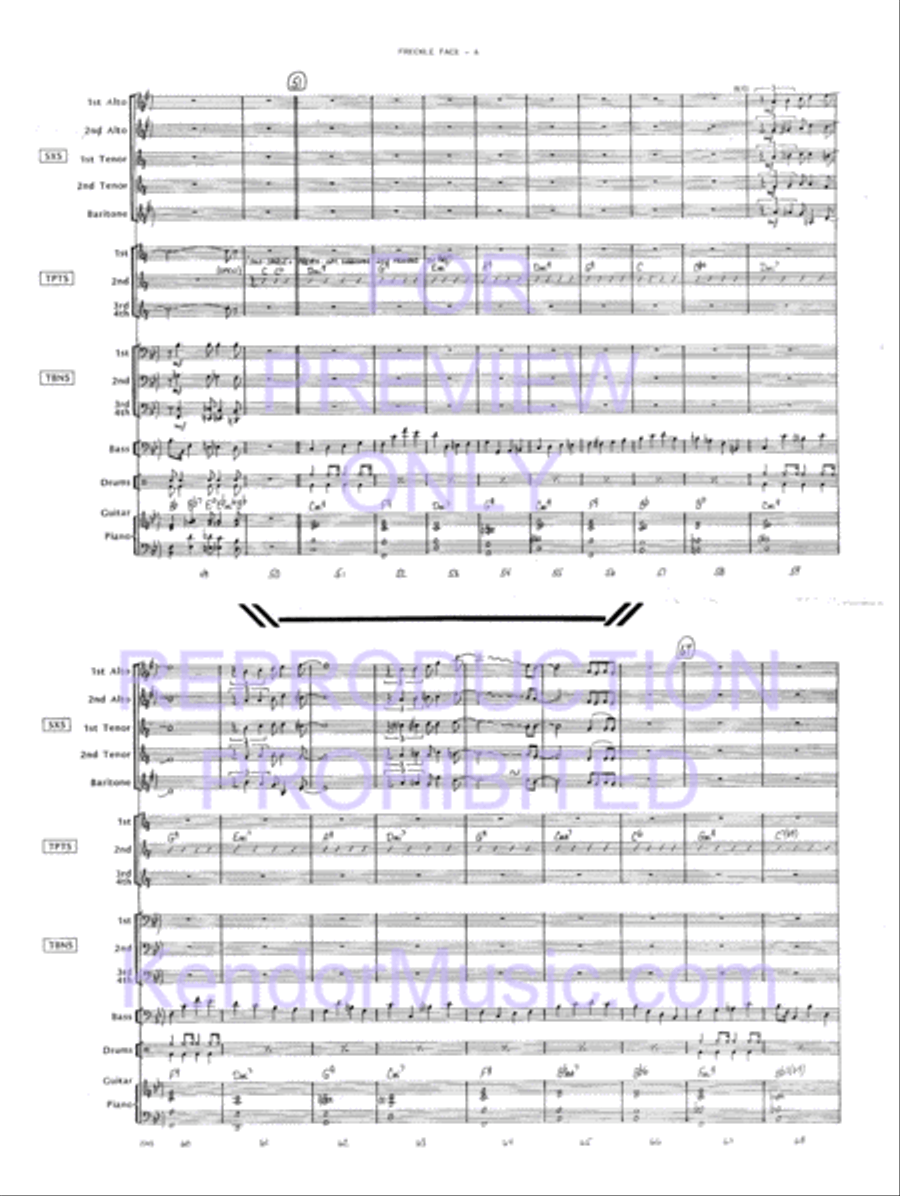 Freckle Face (Full Score) Jazz Ensemble scores gallery preview page 6