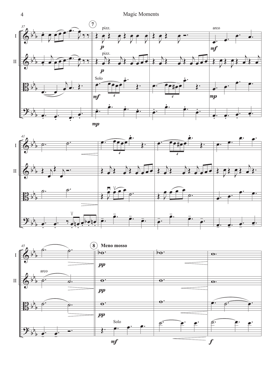 Magic Moments Magic Moments String Quartet scores gallery preview page 4