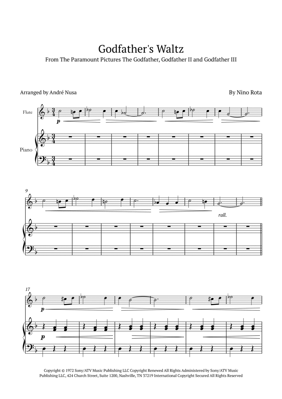 The Godfather Waltz Flute Solo scores gallery preview page 1