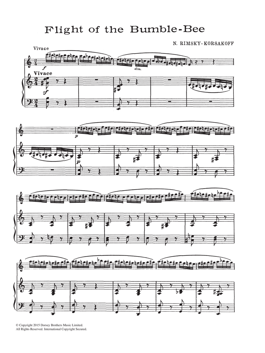The Flight Of The Bumblebee (from The Tale Of Tsar Saltan) Flute Solo scores gallery preview page 1