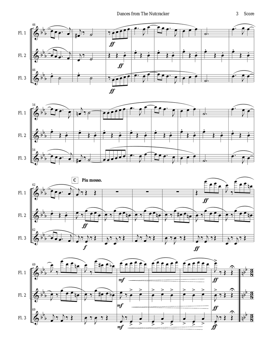 Flute Trio: Four Dances from The Nutcracker Flute Solo scores gallery preview page 3
