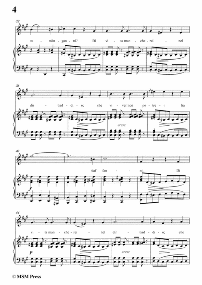 Schubert-Vedi Quanto Adoro,in E Major,for Voice&Piano image number null