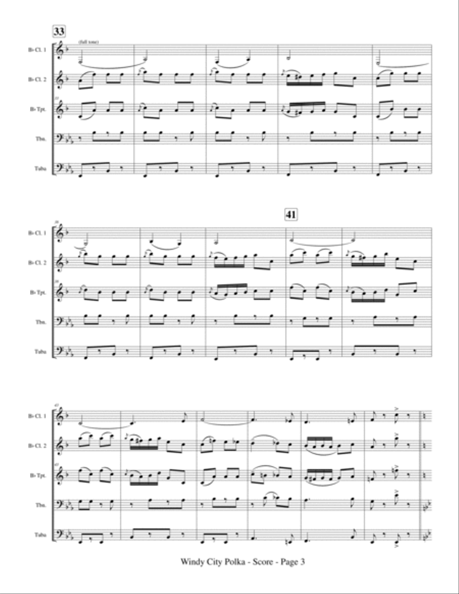 Windy City Polka Clarinet scores gallery preview page 5