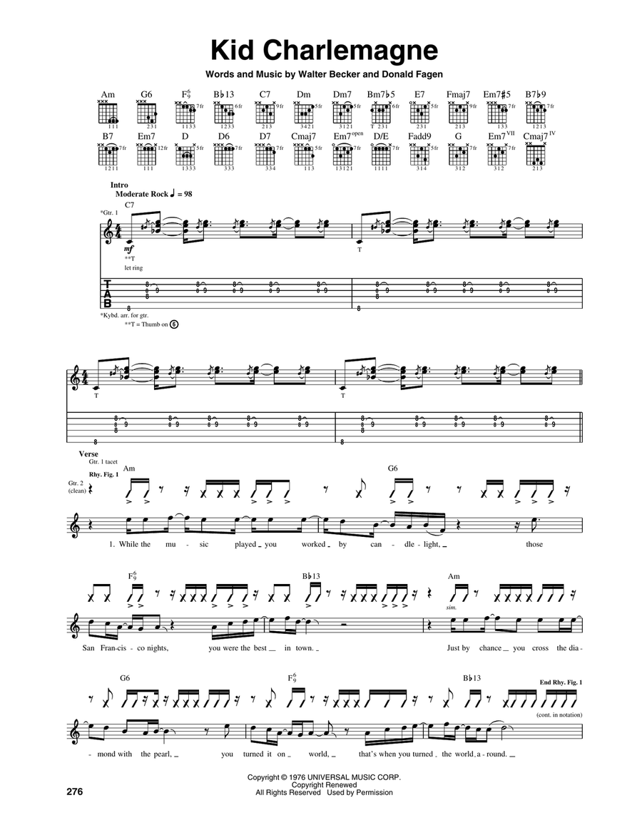 Kid Charlemagne Kid Charlemagne Acoustic Guitar scores gallery preview page 1
