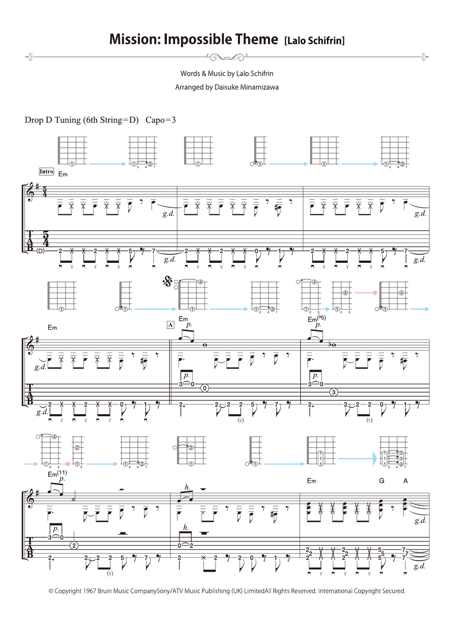 Mission: Impossible Theme Guitar Solo scores gallery preview page 1