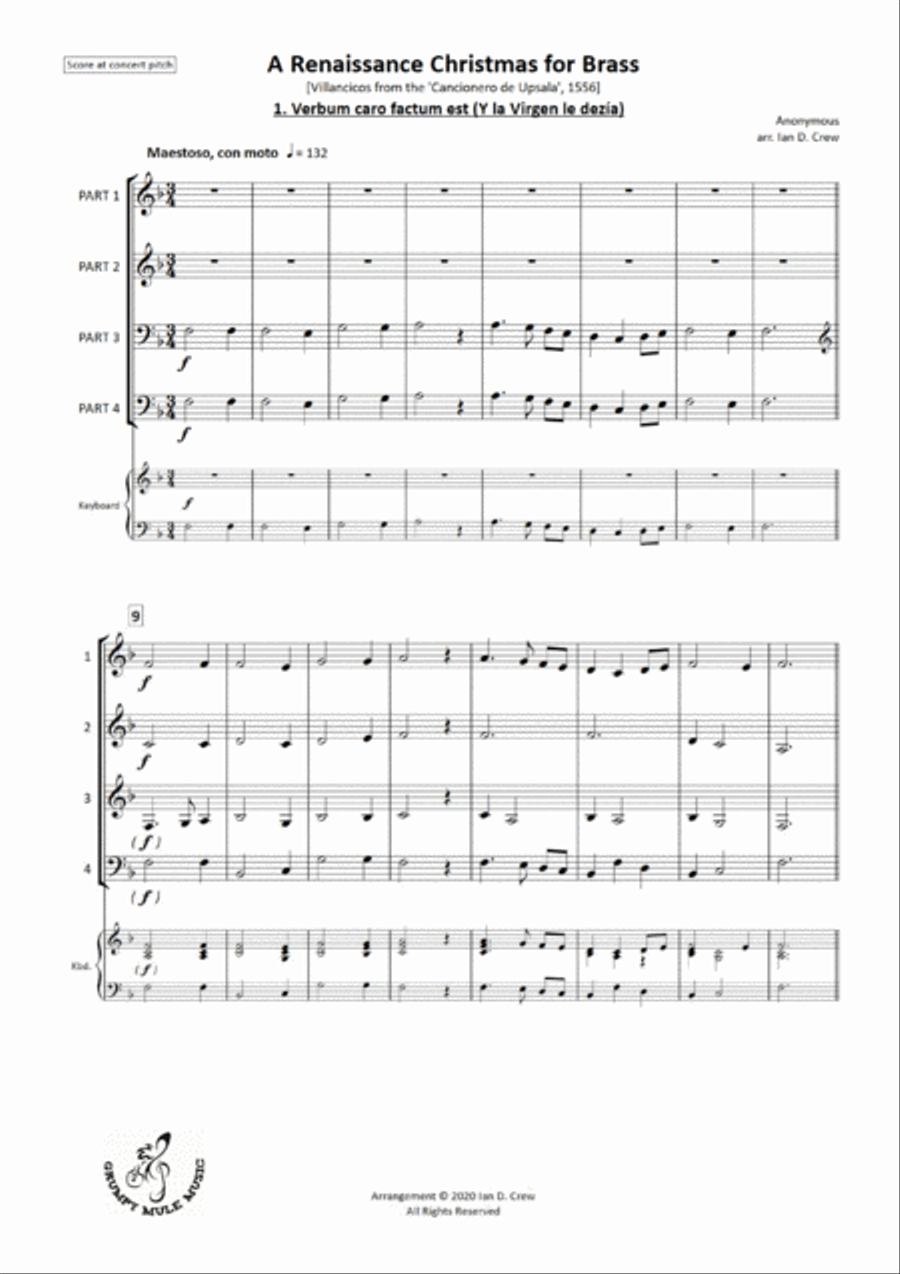 Verbum caro factum est Brass Ensemble scores gallery preview page 3