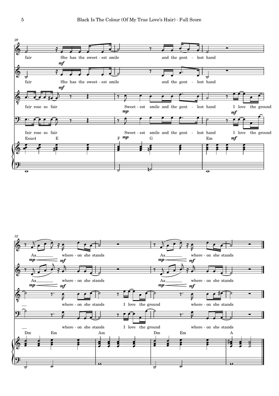 Black Is The Colour 4-Part scores gallery preview page 5